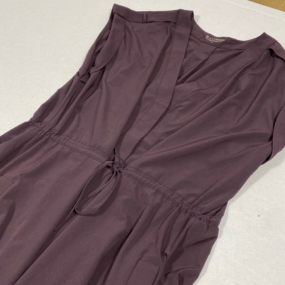 Athleta Mara Maxi Button Down Athleisure Travel Dress in wild raisin size large - Picture 10 of 16
